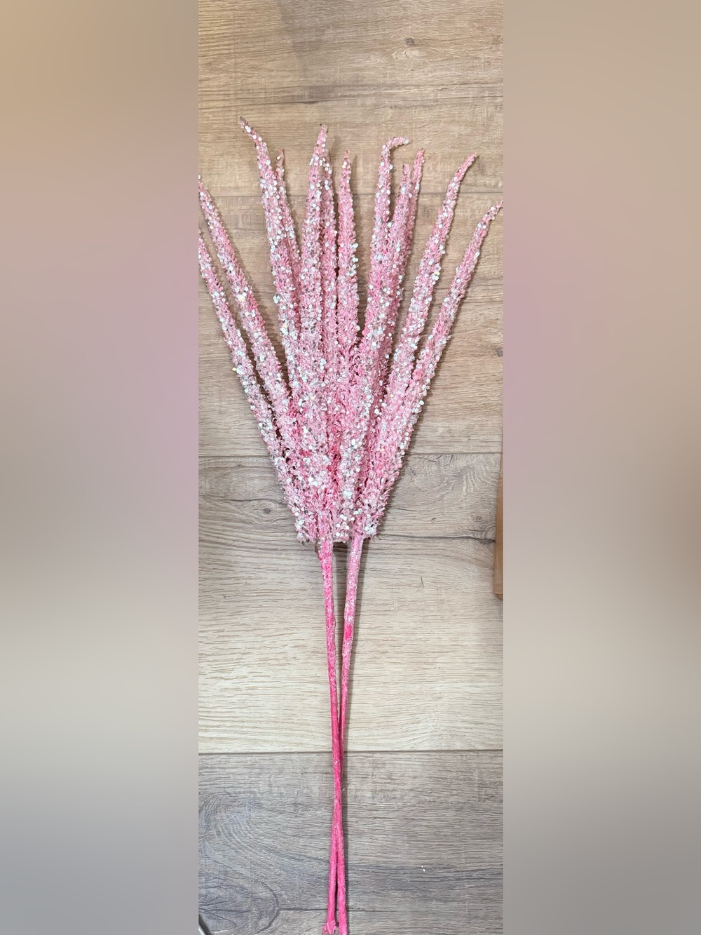 2 Pink Decorative Glitter Pampas Stems pier 1 Home Accents